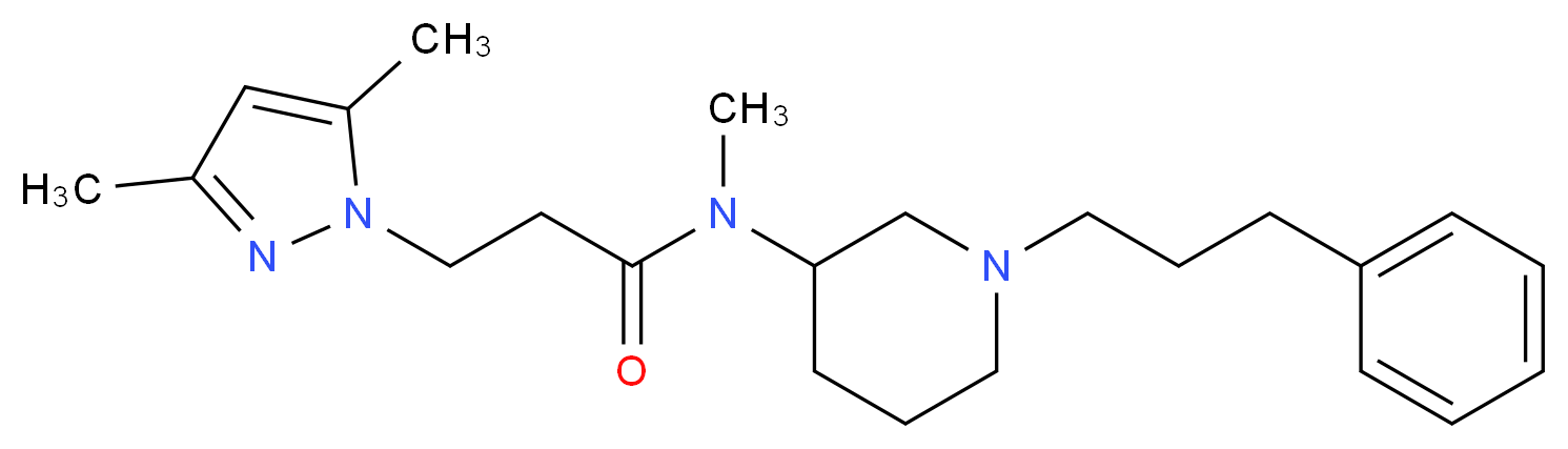 3-(3,5-dimethyl-1H-pyrazol-1-yl)-N-methyl-N-[1-(3-phenylpropyl)-3-piperidinyl]propanamide_Molecular_structure_CAS_)