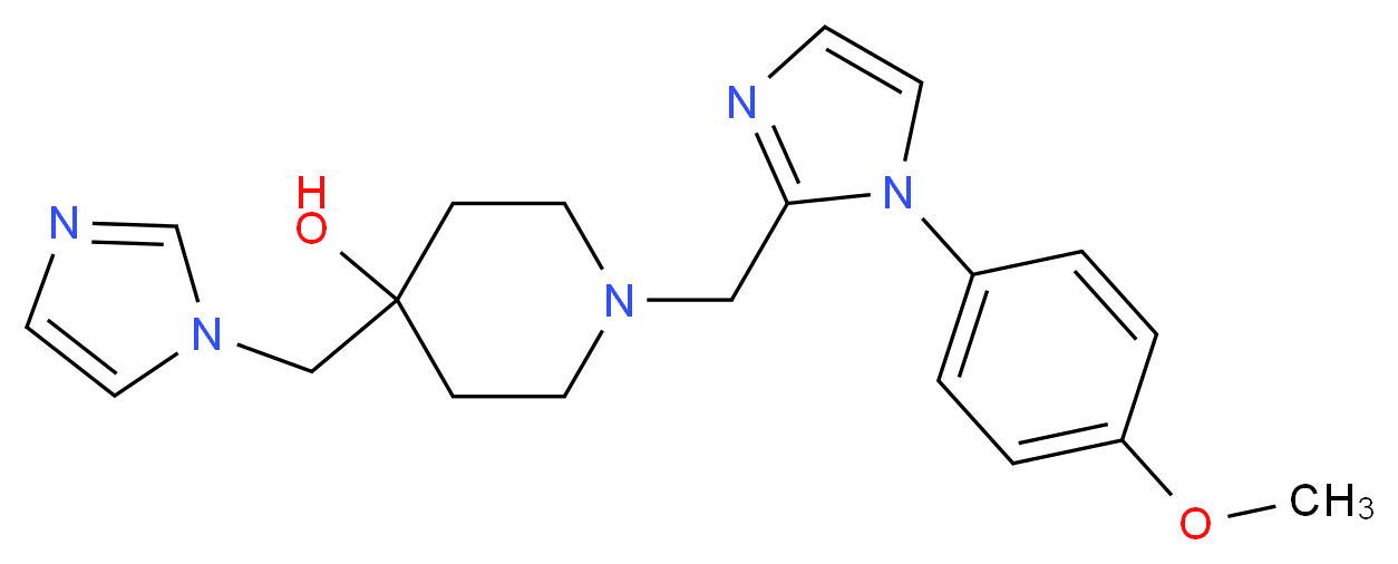 4-(1H-imidazol-1-ylmethyl)-1-{[1-(4-methoxyphenyl)-1H-imidazol-2-yl]methyl}piperidin-4-ol_Molecular_structure_CAS_)