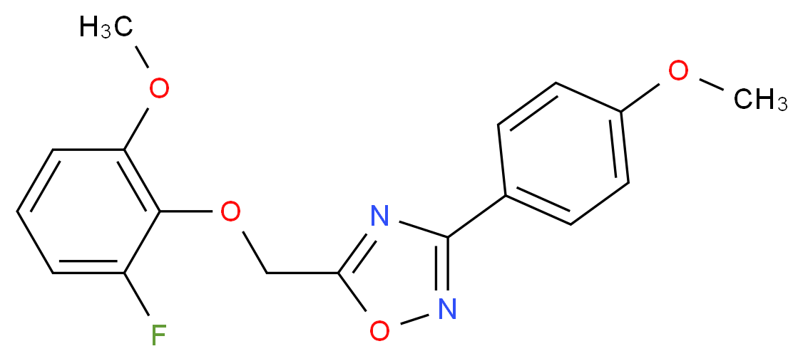 5-[(2-fluoro-6-methoxyphenoxy)methyl]-3-(4-methoxyphenyl)-1,2,4-oxadiazole_Molecular_structure_CAS_)