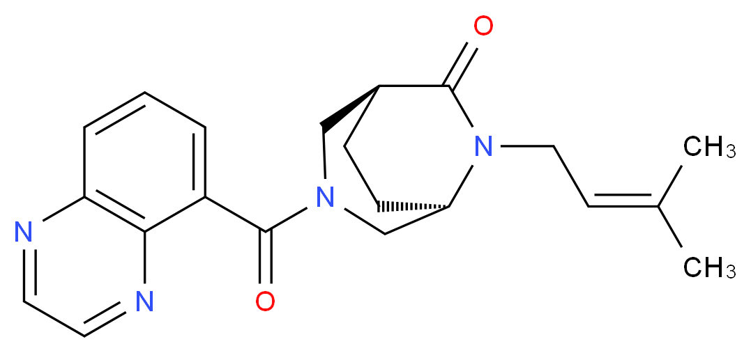 (1S*,5R*)-6-(3-methyl-2-buten-1-yl)-3-(5-quinoxalinylcarbonyl)-3,6-diazabicyclo[3.2.2]nonan-7-one_Molecular_structure_CAS_)