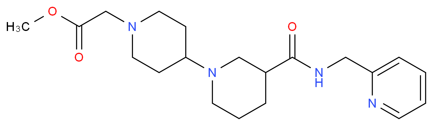 methyl (3-{[(pyridin-2-ylmethyl)amino]carbonyl}-1,4'-bipiperidin-1'-yl)acetate_Molecular_structure_CAS_)