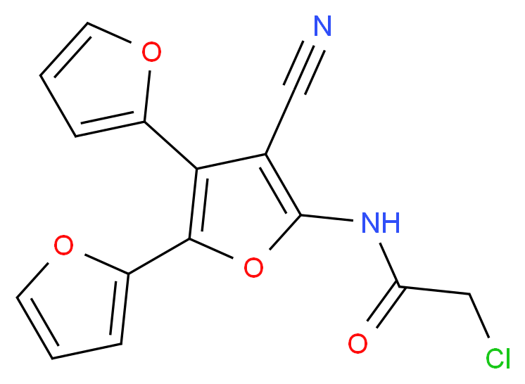 2-Chloro-N-(4'-cyano-[2,2';3',2'']terfuran-5'-yl)-acetamide_Molecular_structure_CAS_)