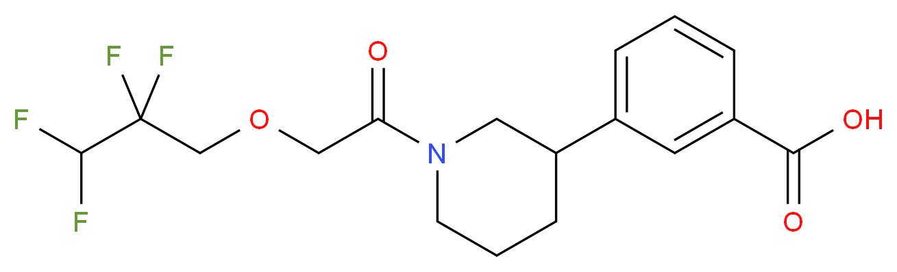 3-{1-[(2,2,3,3-tetrafluoropropoxy)acetyl]piperidin-3-yl}benzoic acid_Molecular_structure_CAS_)
