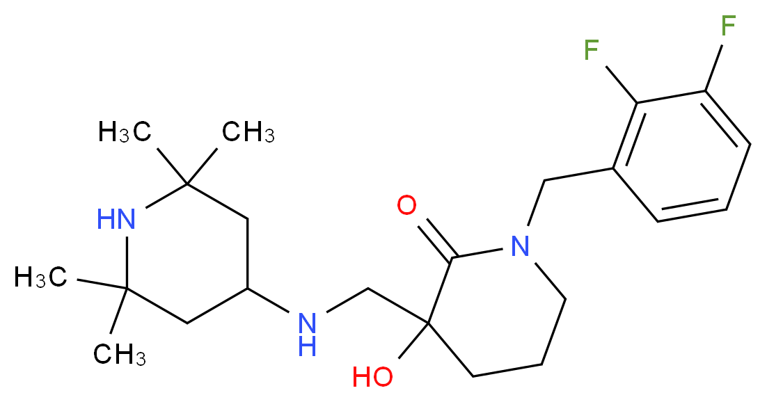 1-(2,3-difluorobenzyl)-3-hydroxy-3-{[(2,2,6,6-tetramethylpiperidin-4-yl)amino]methyl}piperidin-2-one_Molecular_structure_CAS_)
