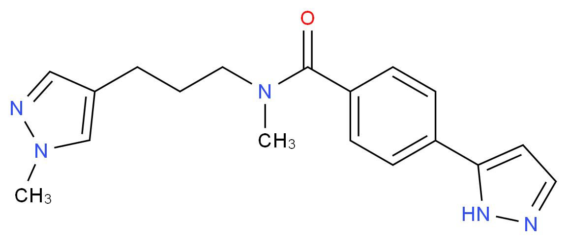 N-methyl-N-[3-(1-methyl-1H-pyrazol-4-yl)propyl]-4-(1H-pyrazol-5-yl)benzamide_Molecular_structure_CAS_)