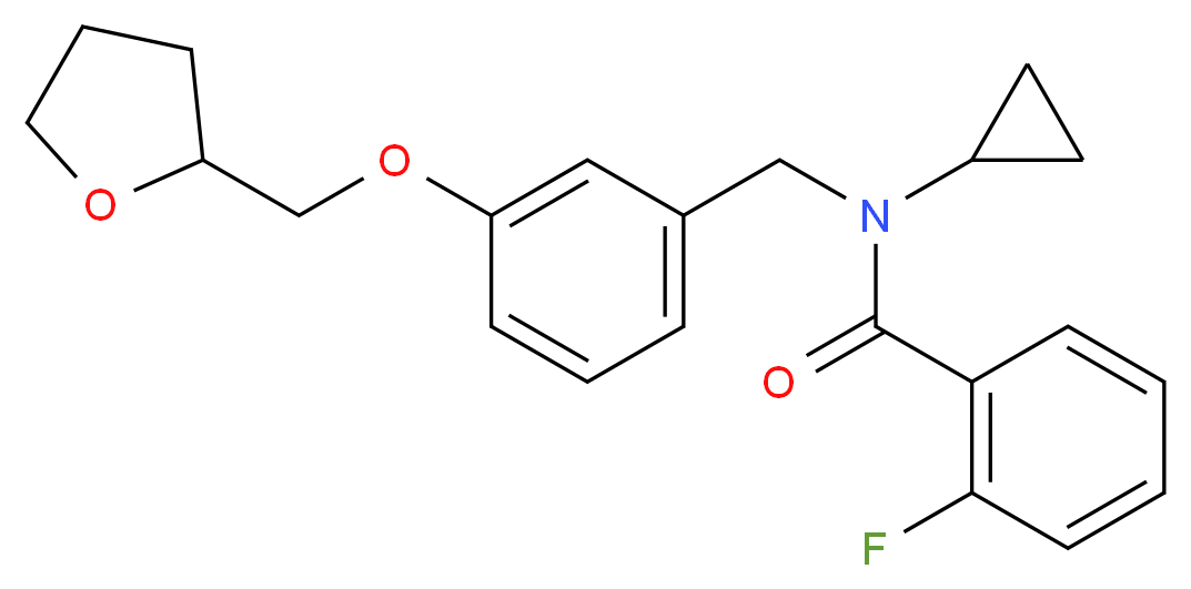 N-cyclopropyl-2-fluoro-N-[3-(tetrahydro-2-furanylmethoxy)benzyl]benzamide_Molecular_structure_CAS_)