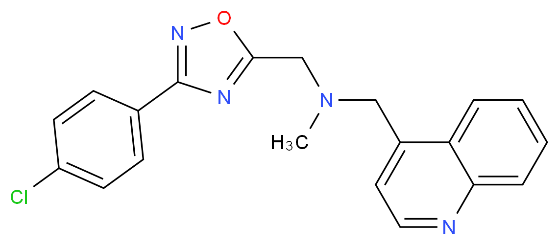 1-[3-(4-chlorophenyl)-1,2,4-oxadiazol-5-yl]-N-methyl-N-(4-quinolinylmethyl)methanamine_Molecular_structure_CAS_)