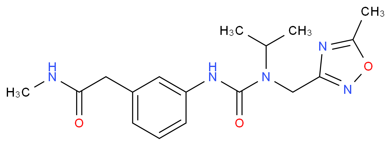 2-{3-[({isopropyl[(5-methyl-1,2,4-oxadiazol-3-yl)methyl]amino}carbonyl)amino]phenyl}-N-methylacetamide_Molecular_structure_CAS_)