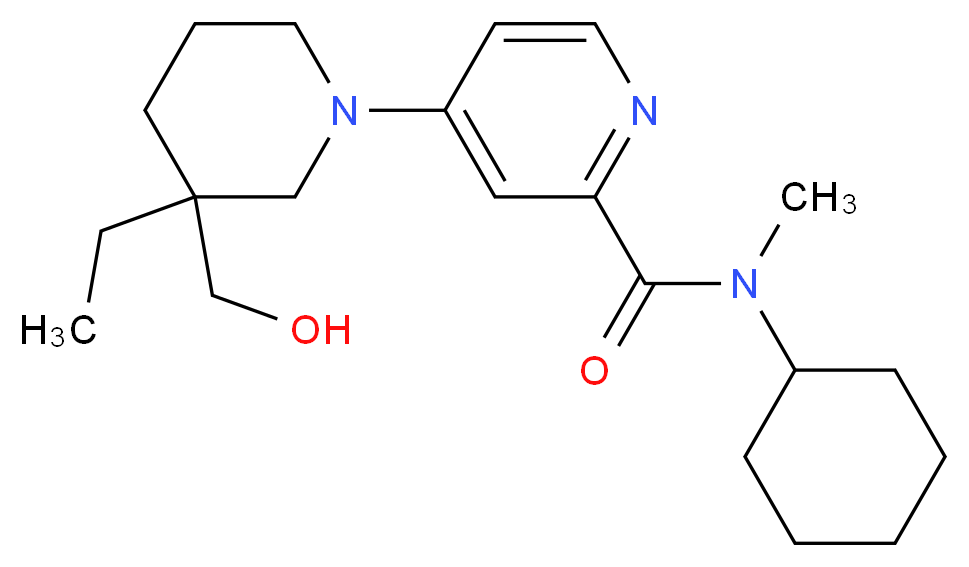 N-cyclohexyl-4-[3-ethyl-3-(hydroxymethyl)-1-piperidinyl]-N-methyl-2-pyridinecarboxamide_Molecular_structure_CAS_)