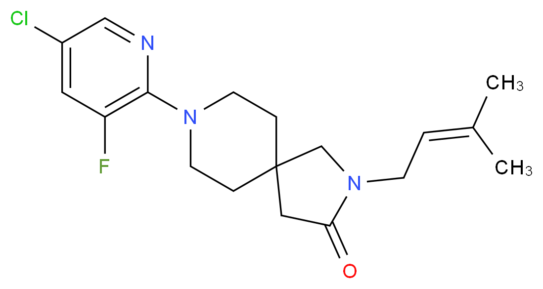 8-(5-chloro-3-fluoro-2-pyridinyl)-2-(3-methyl-2-buten-1-yl)-2,8-diazaspiro[4.5]decan-3-one_Molecular_structure_CAS_)