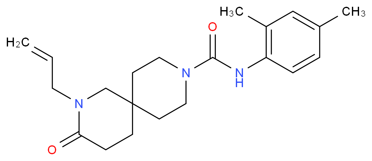 2-allyl-N-(2,4-dimethylphenyl)-3-oxo-2,9-diazaspiro[5.5]undecane-9-carboxamide_Molecular_structure_CAS_)