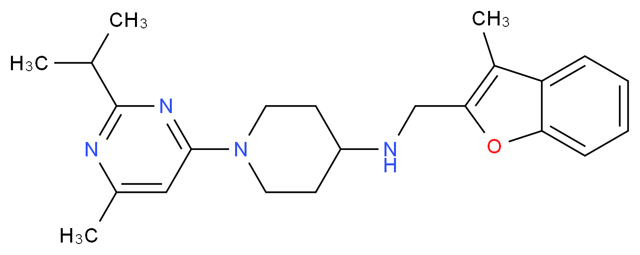 1-(2-isopropyl-6-methylpyrimidin-4-yl)-N-[(3-methyl-1-benzofuran-2-yl)methyl]piperidin-4-amine_Molecular_structure_CAS_)