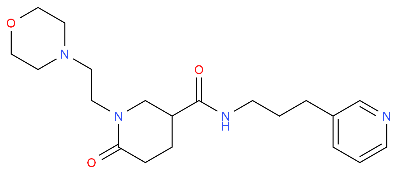 1-[2-(4-morpholinyl)ethyl]-6-oxo-N-[3-(3-pyridinyl)propyl]-3-piperidinecarboxamide_Molecular_structure_CAS_)