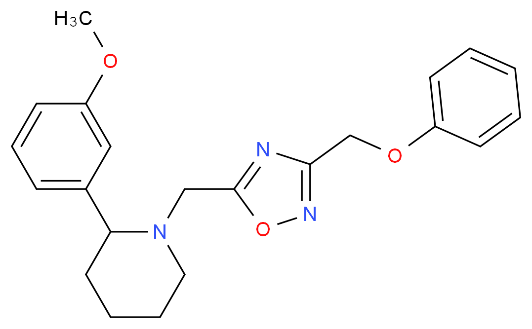 2-(3-methoxyphenyl)-1-{[3-(phenoxymethyl)-1,2,4-oxadiazol-5-yl]methyl}piperidine_Molecular_structure_CAS_)