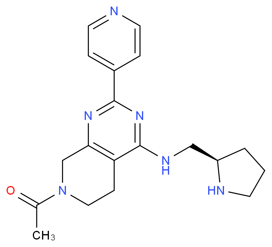 7-acetyl-2-pyridin-4-yl-N-[(2R)-pyrrolidin-2-ylmethyl]-5,6,7,8-tetrahydropyrido[3,4-d]pyrimidin-4-amine_Molecular_structure_CAS_)