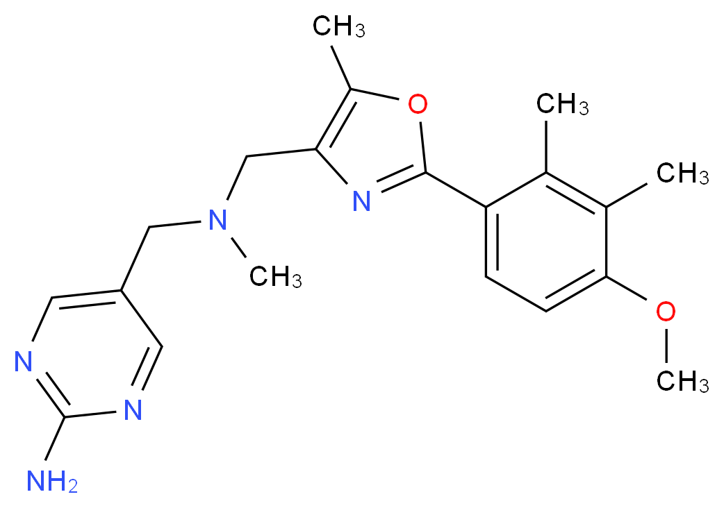 5-{[{[2-(4-methoxy-2,3-dimethylphenyl)-5-methyl-1,3-oxazol-4-yl]methyl}(methyl)amino]methyl}pyrimidin-2-amine_Molecular_structure_CAS_)