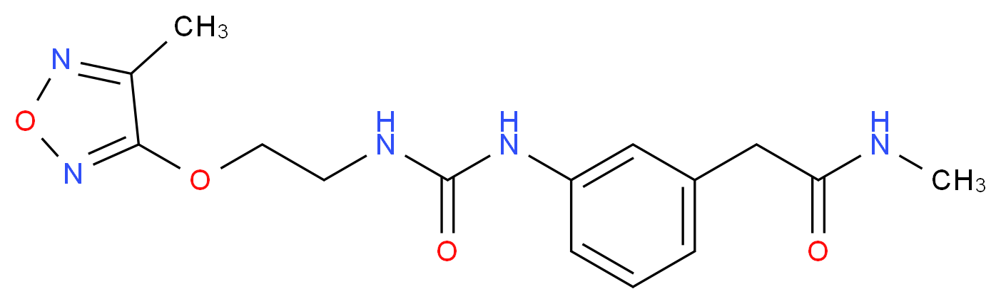 N-methyl-2-(3-{[({2-[(4-methyl-1,2,5-oxadiazol-3-yl)oxy]ethyl}amino)carbonyl]amino}phenyl)acetamide_Molecular_structure_CAS_)