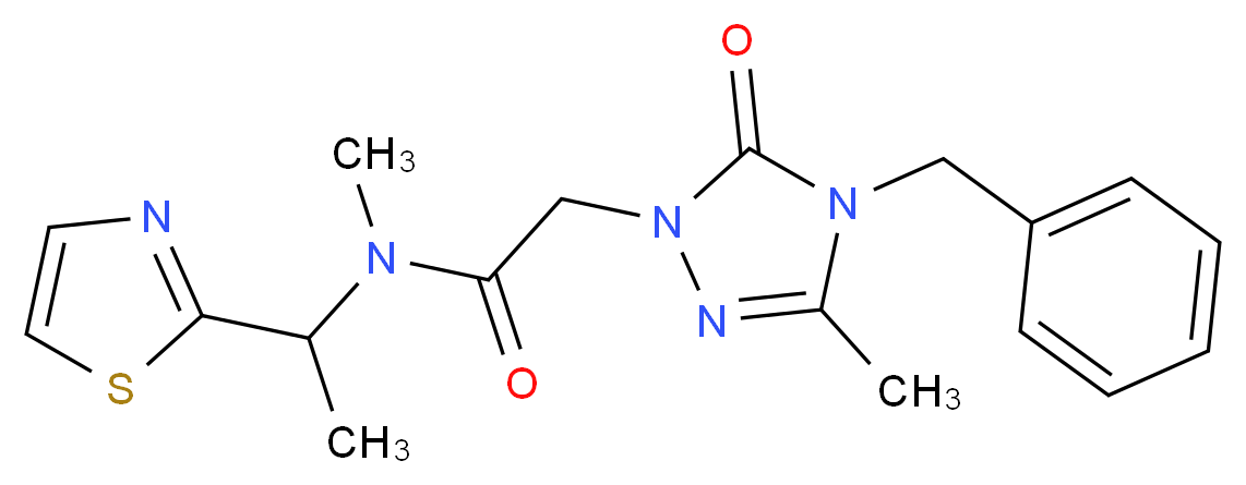 2-(4-benzyl-3-methyl-5-oxo-4,5-dihydro-1H-1,2,4-triazol-1-yl)-N-methyl-N-[1-(1,3-thiazol-2-yl)ethyl]acetamide_Molecular_structure_CAS_)
