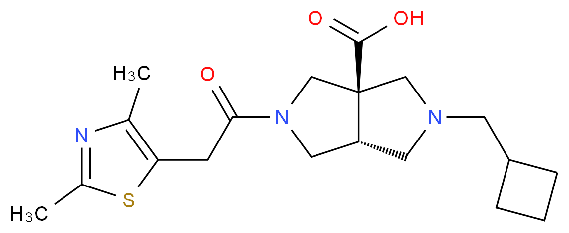 (3aR*,6aR*)-2-(cyclobutylmethyl)-5-[(2,4-dimethyl-1,3-thiazol-5-yl)acetyl]hexahydropyrrolo[3,4-c]pyrrole-3a(1H)-carboxylic acid_Molecular_structure_CAS_)