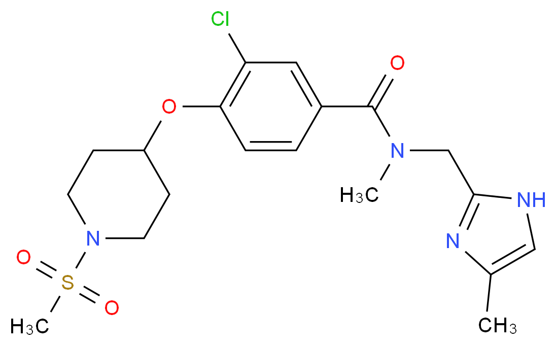 3-chloro-N-methyl-N-[(4-methyl-1H-imidazol-2-yl)methyl]-4-{[1-(methylsulfonyl)-4-piperidinyl]oxy}benzamide_Molecular_structure_CAS_)