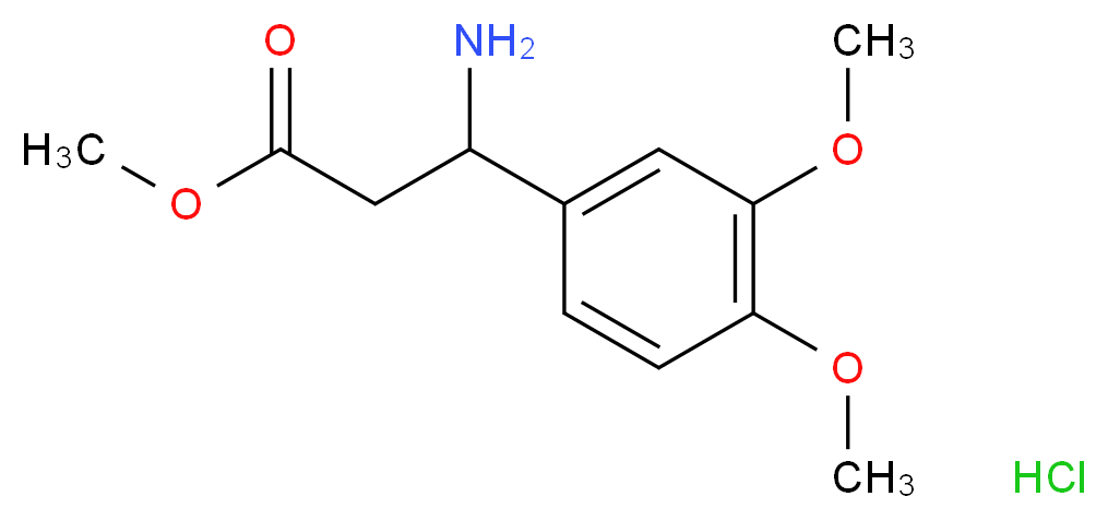 methyl 3-amino-3-(3,4-dimethoxyphenyl)propanoate hydrochloride_Molecular_structure_CAS_54503-20-7)