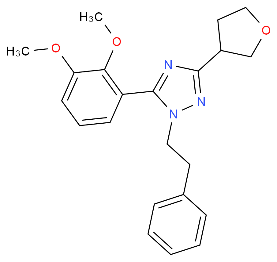 5-(2,3-dimethoxyphenyl)-1-(2-phenylethyl)-3-(tetrahydrofuran-3-yl)-1H-1,2,4-triazole_Molecular_structure_CAS_)