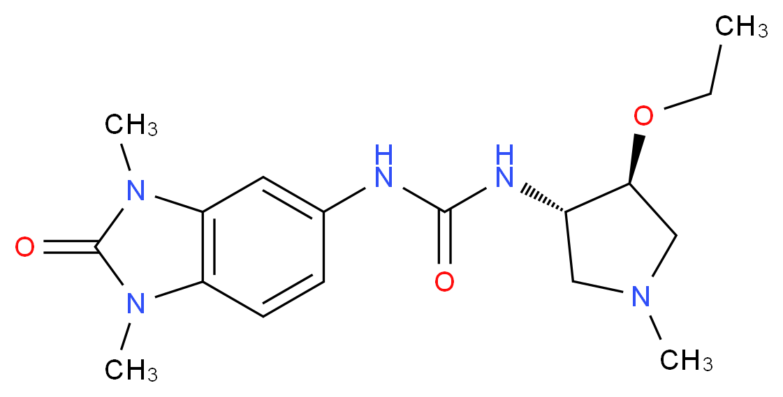 N-(1,3-dimethyl-2-oxo-2,3-dihydro-1H-benzimidazol-5-yl)-N'-[(3S*,4S*)-4-ethoxy-1-methylpyrrolidin-3-yl]urea_Molecular_structure_CAS_)