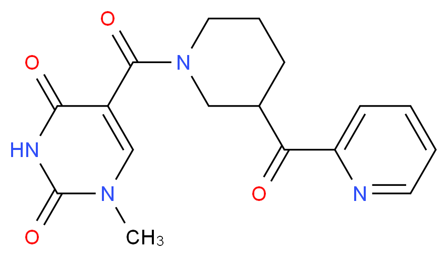1-methyl-5-{[3-(pyridin-2-ylcarbonyl)piperidin-1-yl]carbonyl}pyrimidine-2,4(1H,3H)-dione_Molecular_structure_CAS_)