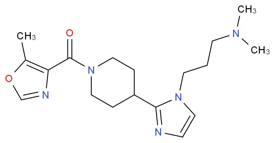 N,N-dimethyl-3-(2-{1-[(5-methyl-1,3-oxazol-4-yl)carbonyl]piperidin-4-yl}-1H-imidazol-1-yl)propan-1-amine_Molecular_structure_CAS_)
