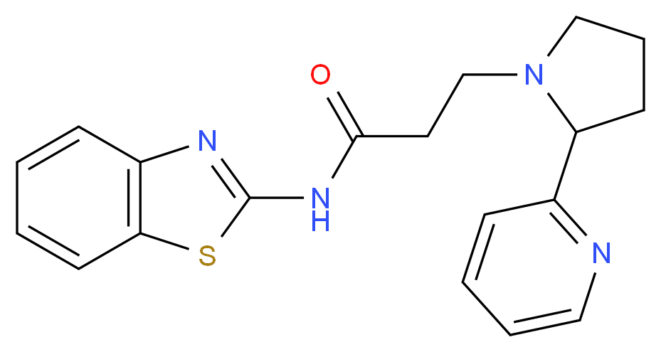 N-1,3-benzothiazol-2-yl-3-(2-pyridin-2-ylpyrrolidin-1-yl)propanamide_Molecular_structure_CAS_)