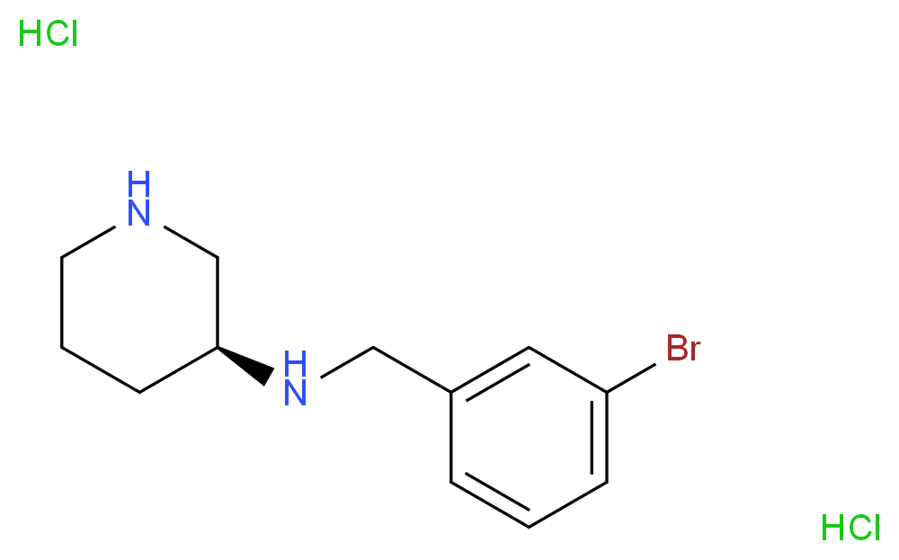 (3S)-3-[(3-Bromobenzyl)amino]piperidine dihydrochloride_Molecular_structure_CAS_)