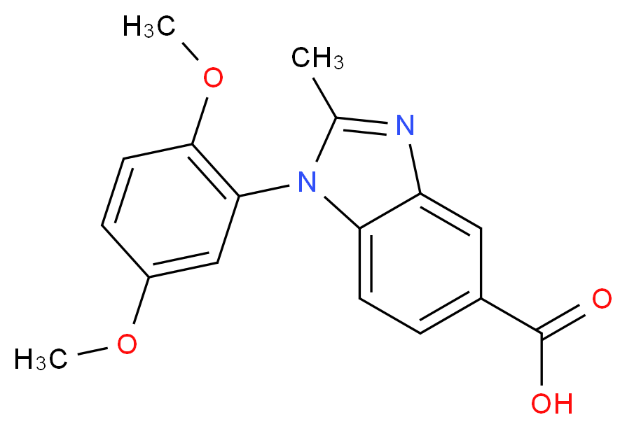 1-(2,5-Dimethoxyphenyl)-2-methyl-1H-benzimidazole-5-carboxylic acid_Molecular_structure_CAS_)