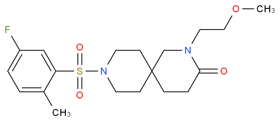 9-[(5-fluoro-2-methylphenyl)sulfonyl]-2-(2-methoxyethyl)-2,9-diazaspiro[5.5]undecan-3-one_Molecular_structure_CAS_)