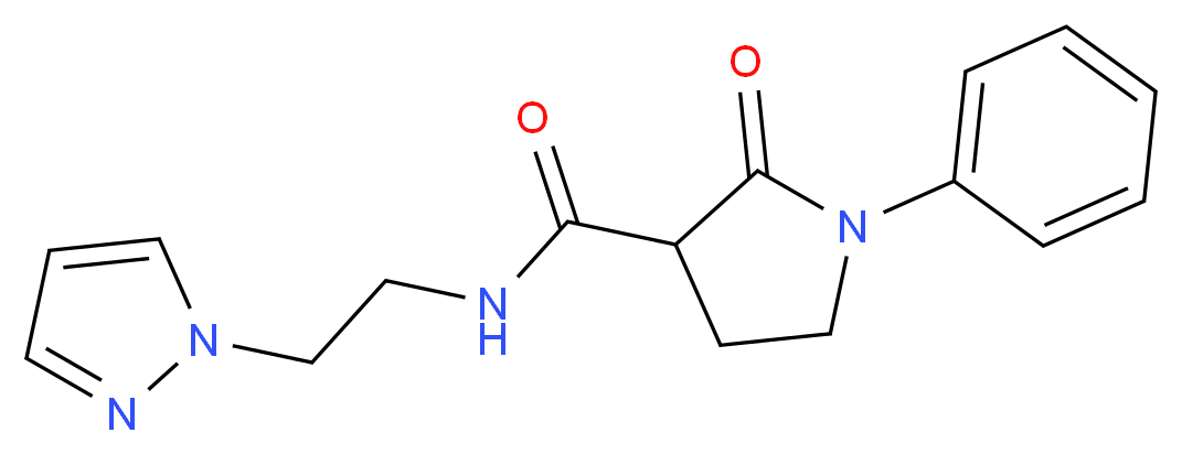 2-oxo-1-phenyl-N-[2-(1H-pyrazol-1-yl)ethyl]-3-pyrrolidinecarboxamide_Molecular_structure_CAS_)