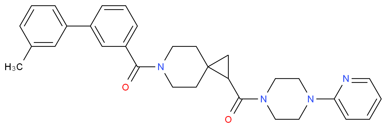6-[(3'-methyl-3-biphenylyl)carbonyl]-1-{[4-(2-pyridinyl)-1-piperazinyl]carbonyl}-6-azaspiro[2.5]octane_Molecular_structure_CAS_)