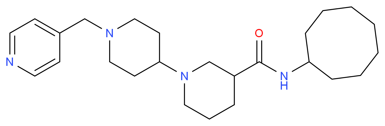 N-cyclooctyl-1'-(pyridin-4-ylmethyl)-1,4'-bipiperidine-3-carboxamide_Molecular_structure_CAS_)