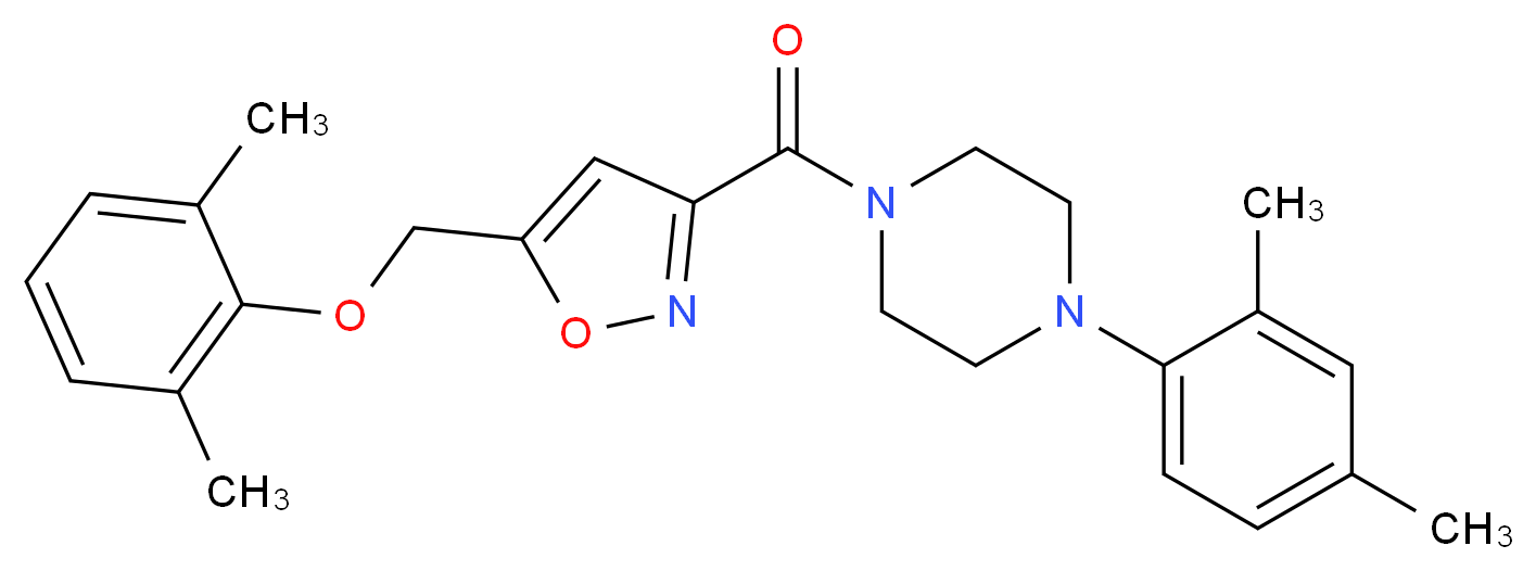 1-({5-[(2,6-dimethylphenoxy)methyl]-3-isoxazolyl}carbonyl)-4-(2,4-dimethylphenyl)piperazine_Molecular_structure_CAS_)