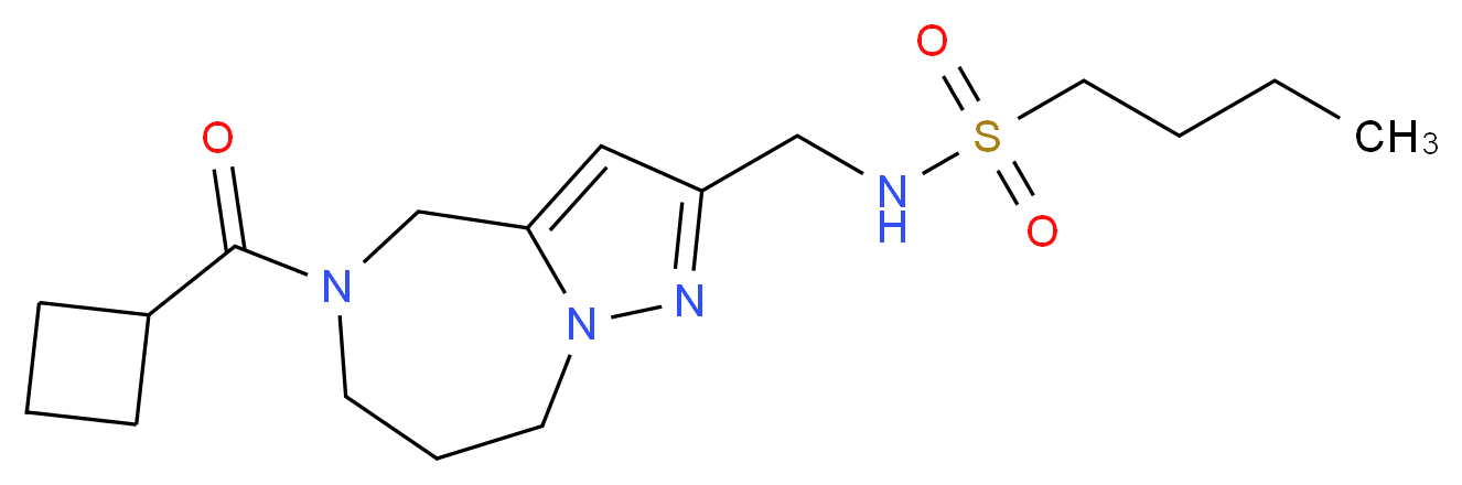 N-{[5-(cyclobutylcarbonyl)-5,6,7,8-tetrahydro-4H-pyrazolo[1,5-a][1,4]diazepin-2-yl]methyl}butane-1-sulfonamide_Molecular_structure_CAS_)
