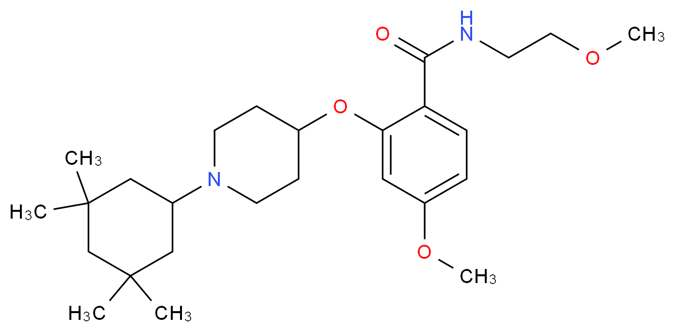 4-methoxy-N-(2-methoxyethyl)-2-{[1-(3,3,5,5-tetramethylcyclohexyl)-4-piperidinyl]oxy}benzamide_Molecular_structure_CAS_)