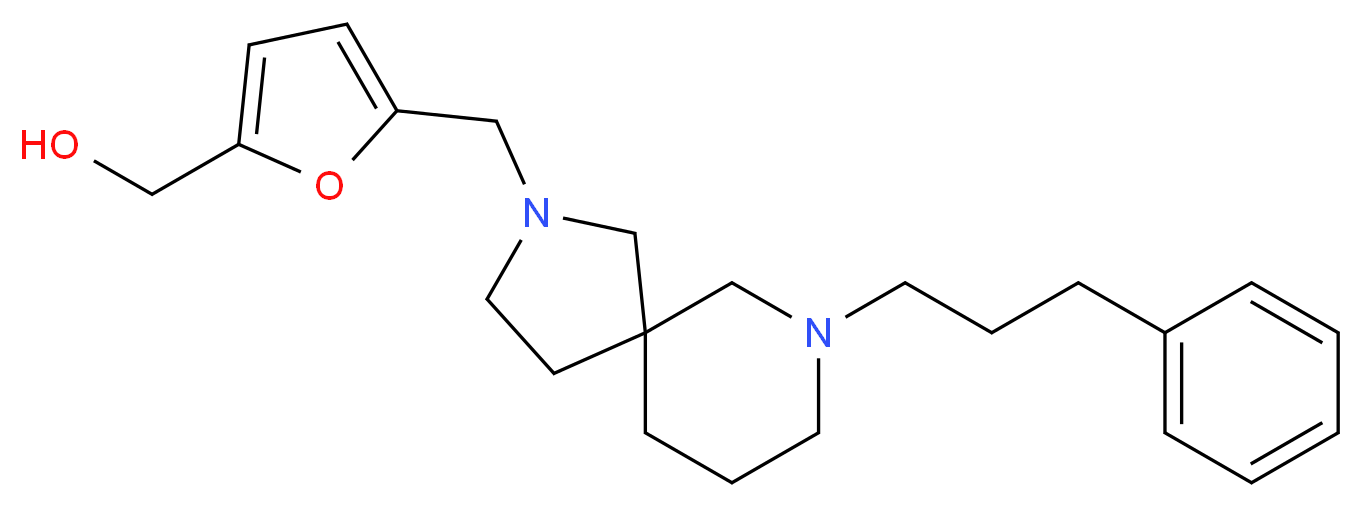 (5-{[7-(3-phenylpropyl)-2,7-diazaspiro[4.5]dec-2-yl]methyl}-2-furyl)methanol_Molecular_structure_CAS_)