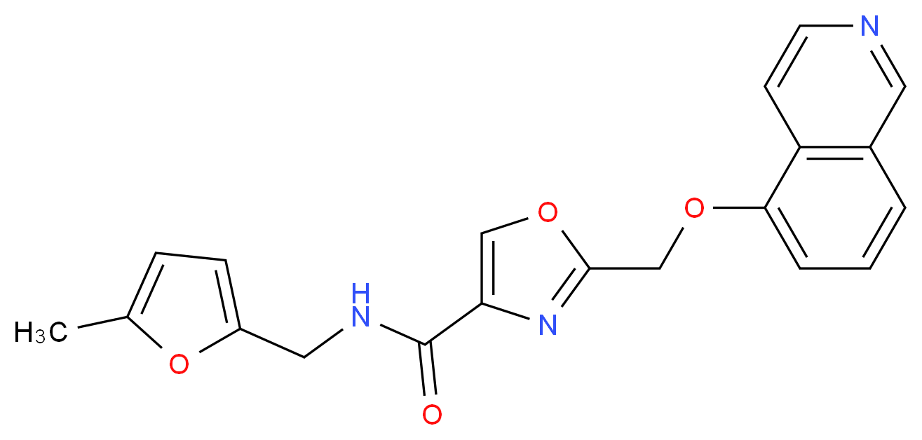 2-[(5-isoquinolinyloxy)methyl]-N-[(5-methyl-2-furyl)methyl]-1,3-oxazole-4-carboxamide_Molecular_structure_CAS_)
