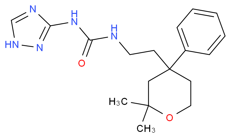 N-[2-(2,2-dimethyl-4-phenyltetrahydro-2H-pyran-4-yl)ethyl]-N'-1H-1,2,4-triazol-3-ylurea_Molecular_structure_CAS_)