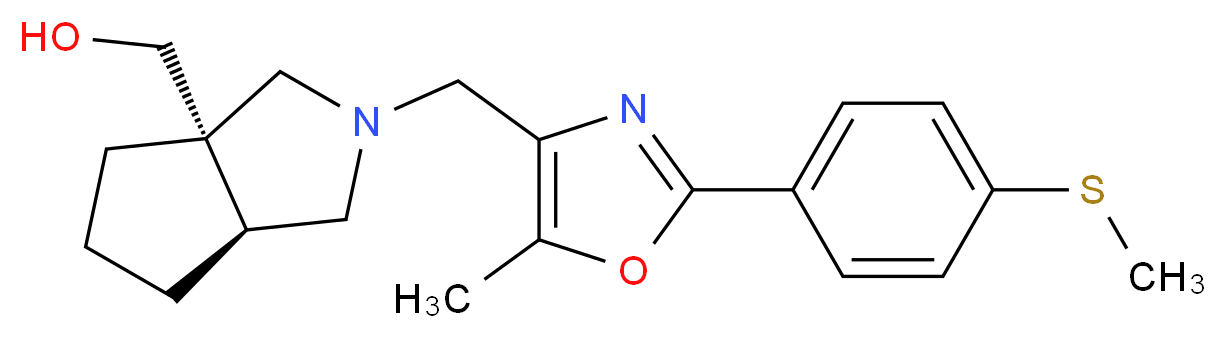 [(3aS*,6aS*)-2-({5-methyl-2-[4-(methylthio)phenyl]-1,3-oxazol-4-yl}methyl)hexahydrocyclopenta[c]pyrrol-3a(1H)-yl]methanol_Molecular_structure_CAS_)