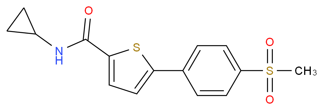 N-cyclopropyl-5-[4-(methylsulfonyl)phenyl]thiophene-2-carboxamide_Molecular_structure_CAS_)