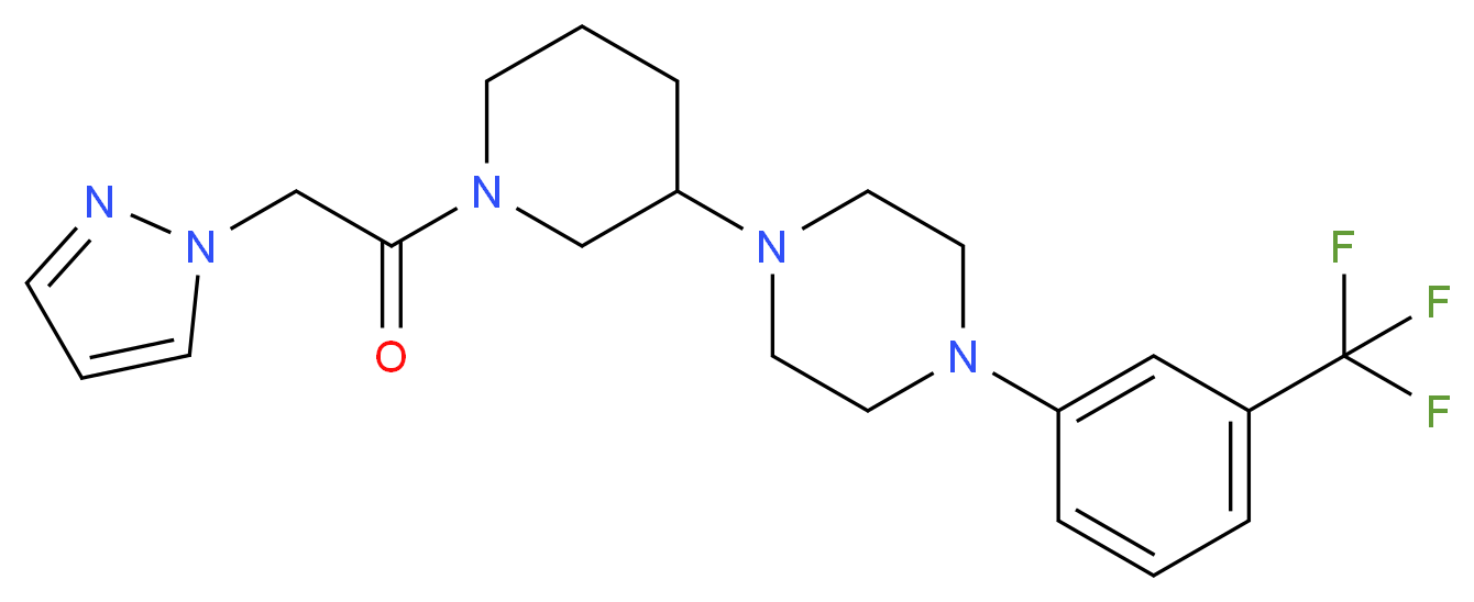 1-[1-(1H-pyrazol-1-ylacetyl)-3-piperidinyl]-4-[3-(trifluoromethyl)phenyl]piperazine_Molecular_structure_CAS_)