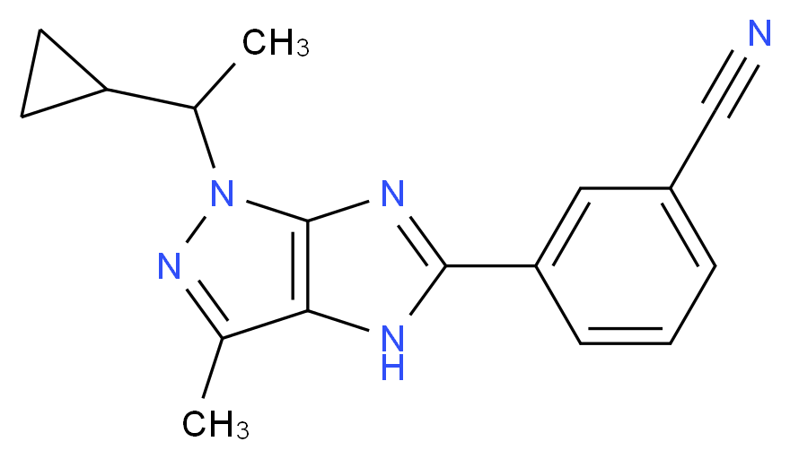 3-[1-(1-cyclopropylethyl)-3-methyl-1,4-dihydroimidazo[4,5-c]pyrazol-5-yl]benzonitrile_Molecular_structure_CAS_)
