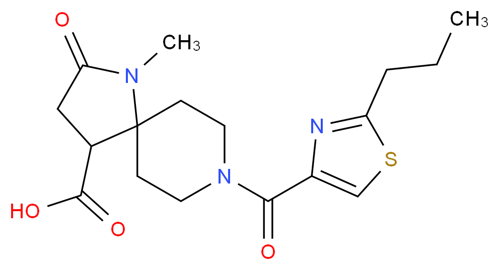 1-methyl-2-oxo-8-[(2-propyl-1,3-thiazol-4-yl)carbonyl]-1,8-diazaspiro[4.5]decane-4-carboxylic acid_Molecular_structure_CAS_)