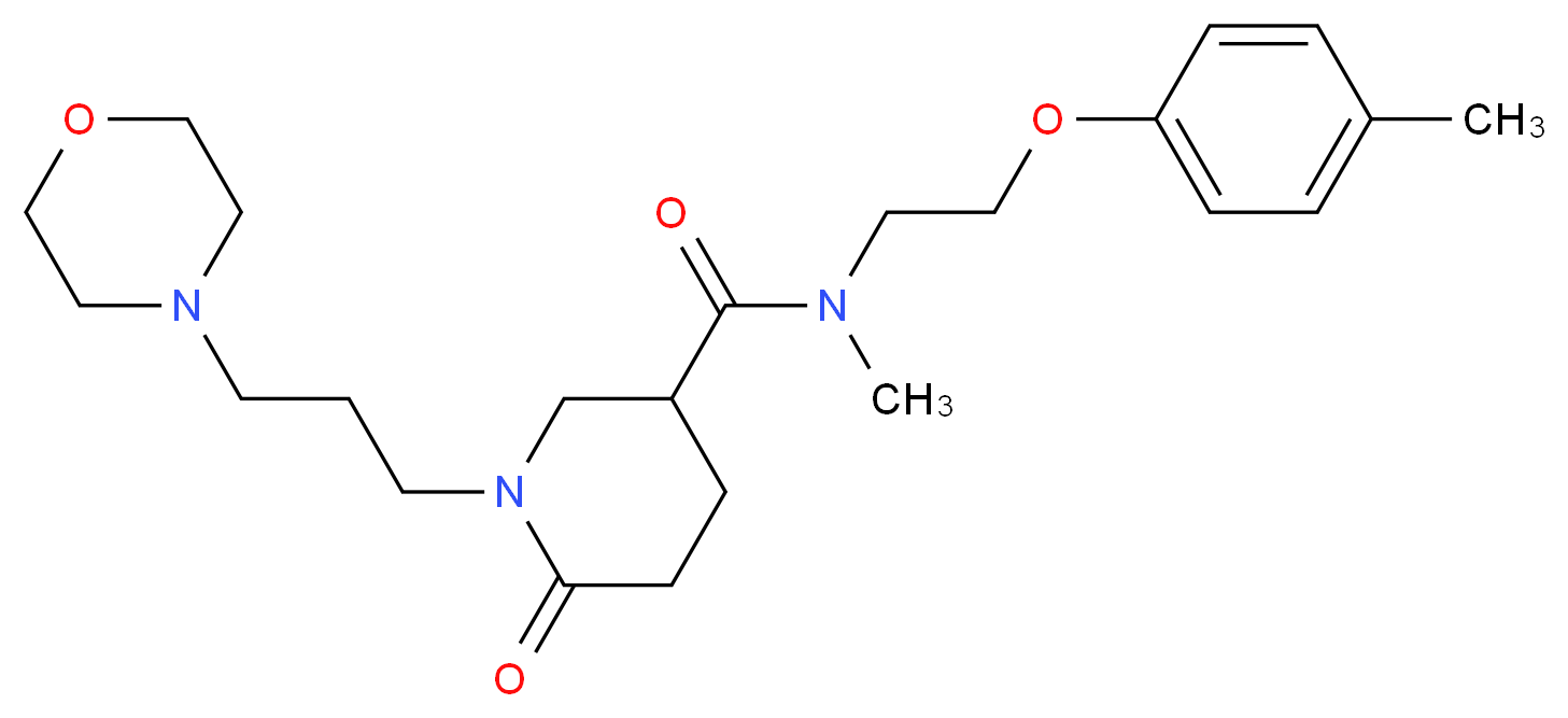 N-methyl-N-[2-(4-methylphenoxy)ethyl]-1-[3-(4-morpholinyl)propyl]-6-oxo-3-piperidinecarboxamide_Molecular_structure_CAS_)