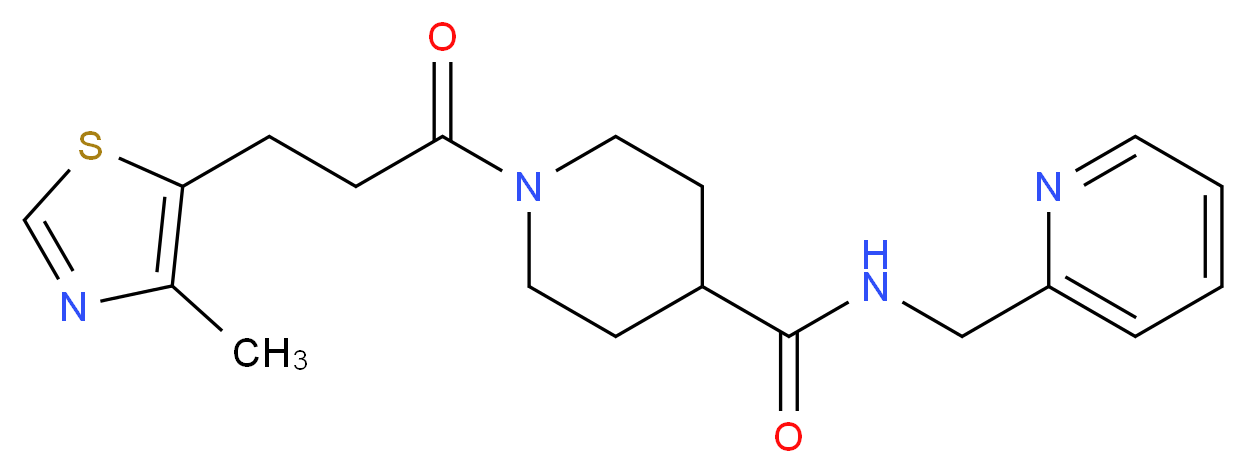 1-[3-(4-methyl-1,3-thiazol-5-yl)propanoyl]-N-(pyridin-2-ylmethyl)piperidine-4-carboxamide_Molecular_structure_CAS_)