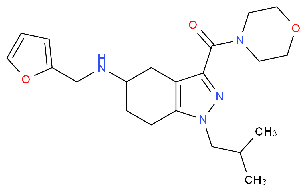 N-(2-furylmethyl)-1-isobutyl-3-(4-morpholinylcarbonyl)-4,5,6,7-tetrahydro-1H-indazol-5-amine_Molecular_structure_CAS_)